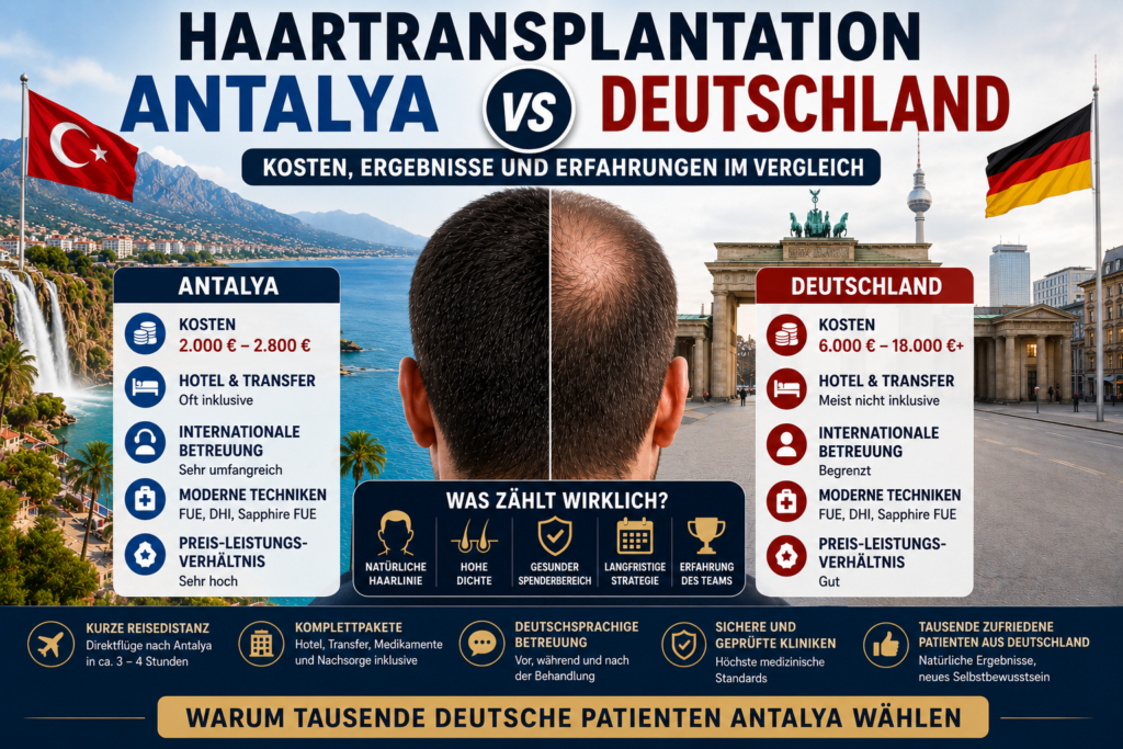Haartransplantation Antalya vs Deutschland: