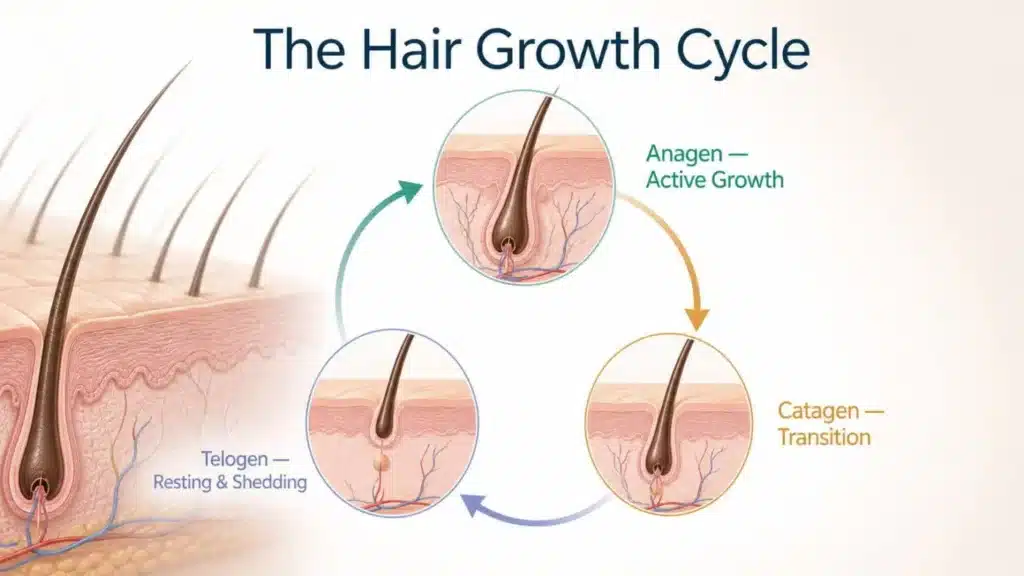 Understanding the Hair Growth Cycle: Phases, Timeline & Shedding
