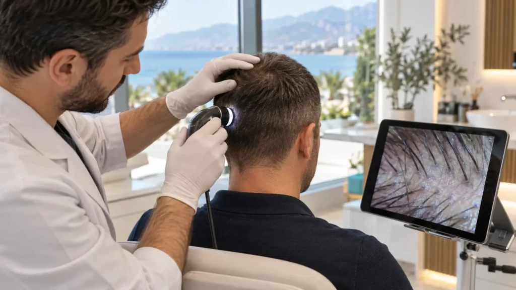 donor area capacity assessment before hair transplant
